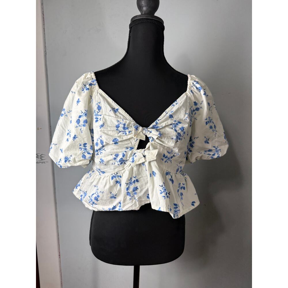 Band of the Free LG Off the Shoulder Floral Milkmaid Coquette Cottagecore Top